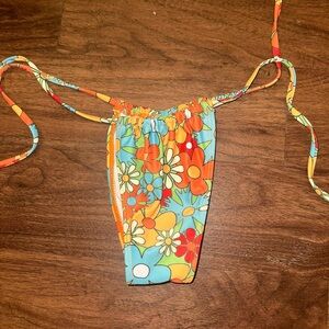 Floral Bikini Bottom with Ties